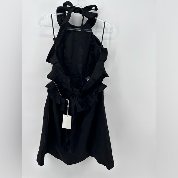 Zimmermann Postcard Tie Back Mini Dress in Linen Black Size AU 2 US 8 NWT - Picture 5 of 13